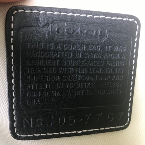 Small Canvas and Leather Coach Tote - Picture 3 of 15